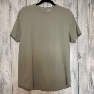Abercrombie Pique Curved Hem T-shirt Oversized Light Green Mens Medium